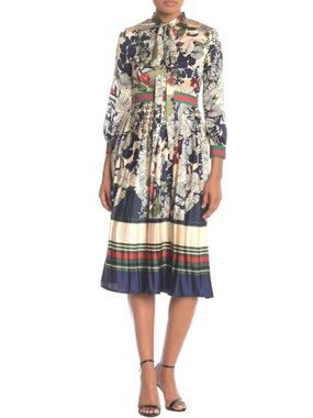 LAI MENG Large Print Midi Dress Giving Gucci Vibes Size 12